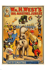 wm. h. west's BIG MINSTREL JUBILEE VAUDEVILLE POSTER 24X36 vintage 1900