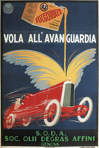FULGOROLEO flies to advanced ITALY 1928 vintage ad poster 24X36 top QUALITY