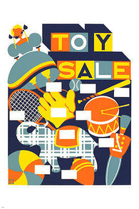 TOY SALE wpa vintage arts poster 1939 24X36 kids' play things COLLECTORS