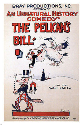 The Pelican's Bill MOVIE POSTER Walter Lantz 1926 24X36 HOT vintage cartoon