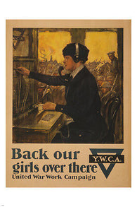 YMCA vintage ad poster BACK OUR GIRLS united war work campaign 24X36 NEW