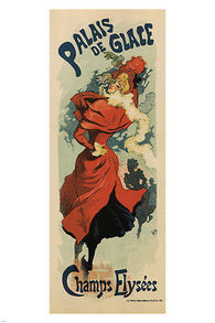 Ice Skating Palace Champs Elysées VINTAGE POSTER 1893 J. Chéret France 24X36