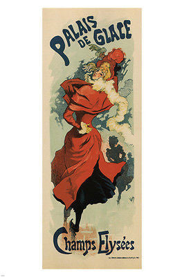 Ice Skating Palace Champs Elysées VINTAGE POSTER 1893 J. Chéret France 24X36
