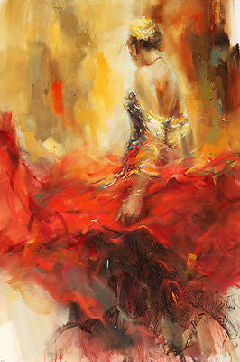 BEAUTIFUL COLORFUL WOMAN IN MOTION ALEGRIA PAINTING poster poetic 24X36