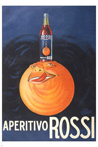 aperitivo rossi VINTAGE ITALIAN AD POSTER 24X36 ORANGE LIQUOR rare!
