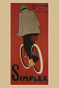 simplex VINTAGE ad POSTER daniël HOEKSEMA netherlands 1907 24X36 SPORTY new