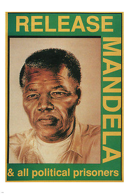 Release MANDELA & ALL POLITICAL PRISONERS POSTER South Africa 1989 24X36