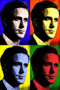 ACTOR RYAN GOSLING CELEBRITY pop art poster multiple images 24X36 INTENSE