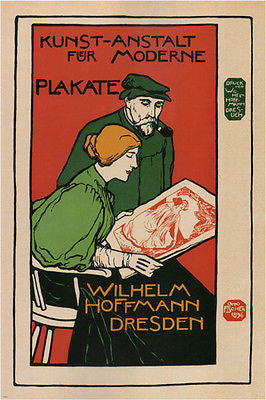 printers of MODERN posters vintage ad poster otto fischer germany 1896 unique