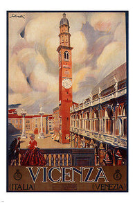 VICENZA vintage travel POSTER tullio silvestri italy 1926 24X36 DAZZLING!