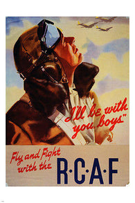 WWII RCAF propaganda war poster 24X36 MILITARY patriotic airman PRIZED new!