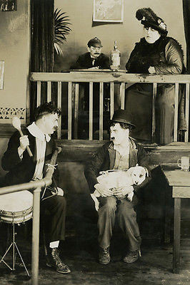 charlie CHAPLIN in A DOG'S LIFE movie still poster TOP COLLECTIBLE 24X36