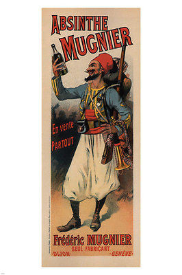 MUGNIER ABSINTHE vintage ad poster Lucien Lefèvre France 1895 24X36 PRIZED