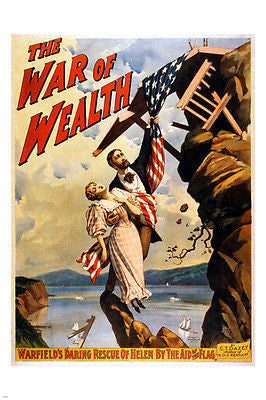 the war of wealth BROADWAY ARTS poster 1895 24X36 by CT Dazey Collectors