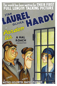 PARDON US LAUREL & HARDY movie poster COMEDY ANIMATED COLORFUL 24X36