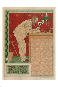 PAUL HANKAR ARCHITECT vintage AD poster ADOLPHE CRESPIN belgium 1896 24X36