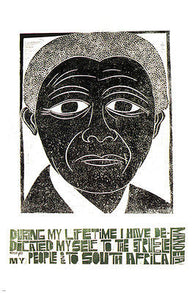 MANDELA POSTER POLITICAL MESSAGE 24X36 WOOD CUTTING WORLD LEADER unique