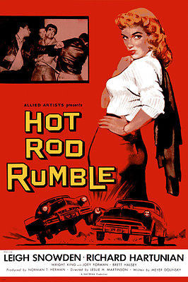 HOT ROD RUMBLE movie POSTER leigh snowden classic cars racing NEW 24X36