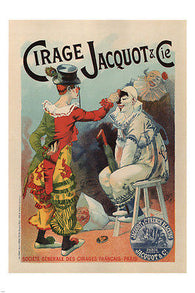 JACQUOT & CO SHOE POLISH vintage ad poster 1894 L Lefèvre France  24X36 RARE