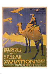 great week of aviation VINTAGE AD POSTER france 1910 24X36 FIRST RATE gem