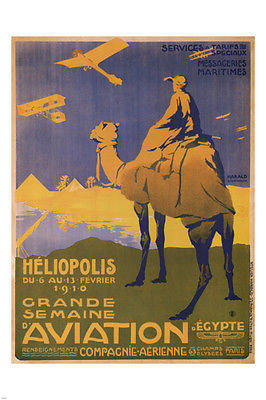 great week of aviation VINTAGE AD POSTER france 1910 24X36 FIRST RATE gem