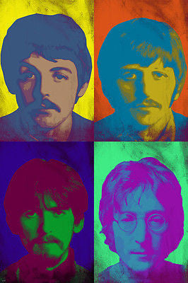 world famous THE BEATLES celebrity BAND mutliple image POP ART POSTER 24X36