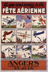 vintage ad poster AIR SHOW Angers-Avrillé 1929 marcel jeanjean PLANE 24X36