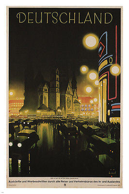 Germany VINTAGE TRAVEL POSTER by Jupp Wiertz Germany 1927 24X36 rare NEW