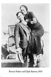 NOTORIOUS GANGSTERS bonnie parker & clyde barrow 1933 PHOTO poster 24X36