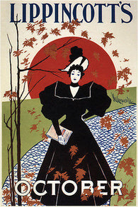 Lippincott's Magazine Vintage Cover Poster W Carqueville US 1895 24X36 prized