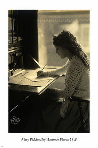 MARY PICKFORD arts poster HARTSOOK PHOTO 1918 24X36 famous ACTRESS writing