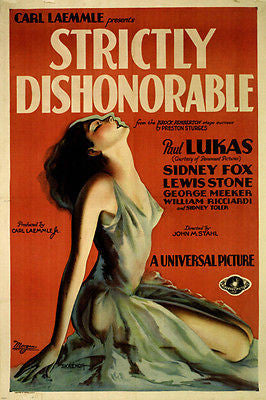Strictly dishonorable by John M. Stahl MOVIE POSTER 1931 24X36 NEW hot RARE