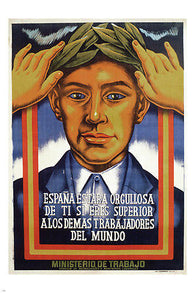 labor insurance VINTAGE ADVERTISING POSTER spain 1940 24X36 rare design