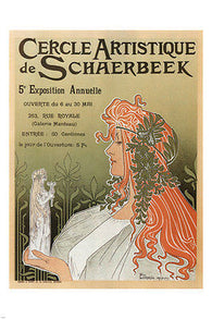 Artistic Club of Schaerbeek VINTAGE AD POSTER Privat-Livemont France 24x36