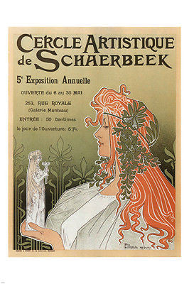 Artistic Club of Schaerbeek VINTAGE AD POSTER Privat-Livemont France 24x36