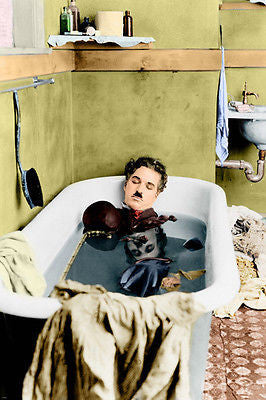 CHARLIE chaplin PAY DAY movie still poster BATHTUB HIGH QUALITY SHOT 24X36