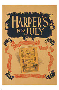 HARPERS FOR JULY vintage magazine cover POSTER old fashioned PRIZED 24X36