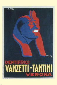 toothpaste VANZETTI-TANTINI vintage ad poster G MINGOZZI italy 24X36 PRIZED
