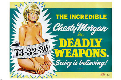 UK BRITISH QUAD MOVIE POSTER BUXOM WOMAN sexy wild proportions funny 24X36 