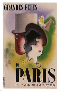 Great feasts of Paris VINTAGE AD POSTER JEAN CARLU france 1934 24X36 HOT