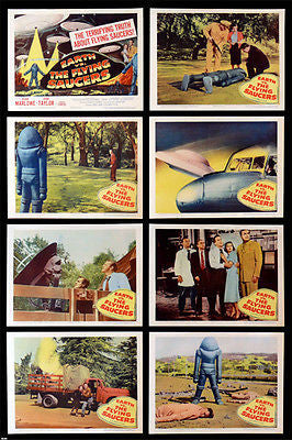 EARTH VS. FLYING SAUCERS  movie poster 8 scenes CAMPY SCI-FI CLASSIC 24X36 -PW0