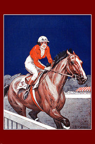GALOP D'ESSAI ART DECO poster horse and RIDER Francisque Rebour 24X36