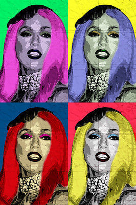 celebrity singer LADY GAGA multiple image POP ART POSTER colorful 24X36 hot