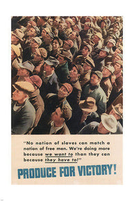 Produce for Victory! VINTAGE PROPAGANDA POSTER USA 1942 24X36 Collectors