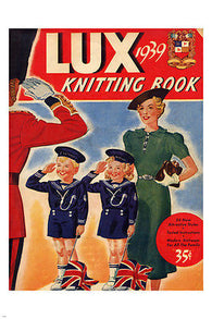 LUX KNITTING BOOK hat scarf gloves cover VINTAGE AD POSTER 1910 24X36 rare!