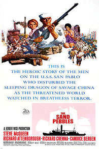 THE SAND PEBBLES movie poster MCQUEEN & ATTENBOROUGH navy CHINA hero 24X36