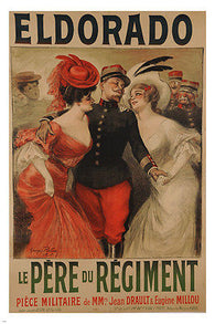 LE PERE DU REGIMENT-MILITARY THEATRICAL PLAY 1905 24X36 VINTAGE CLASSIC