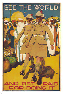 see the WORLD and get paid for DOING IT vintage poster A Leete UK 1919 24X36