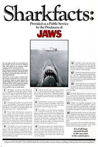 JAWS MOVIE SHARK FACTS POSTER scary startling educational MAN EATING 24X36