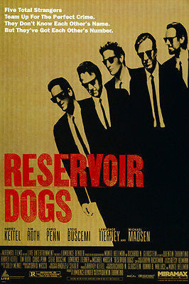 Quentin Tarantino's RESERVOIR DOGS movie poster HARVEY KEITEL TIM ROTH 24X36